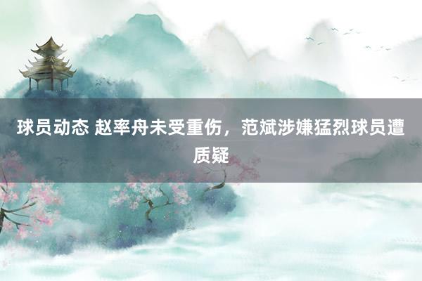 球员动态 赵率舟未受重伤，范斌涉嫌猛烈球员遭质疑