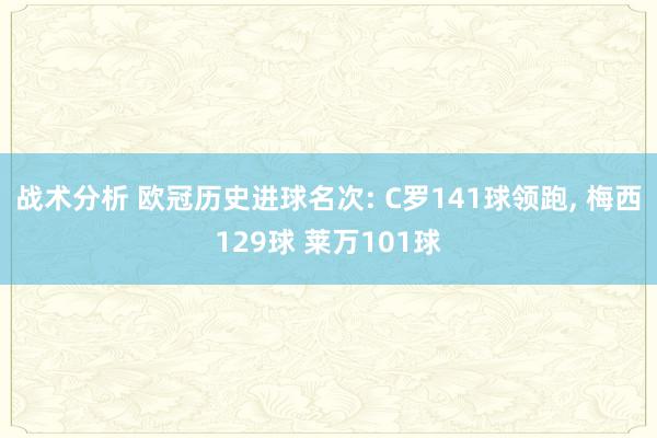 战术分析 欧冠历史进球名次: C罗141球领跑, 梅西129球 莱万101球